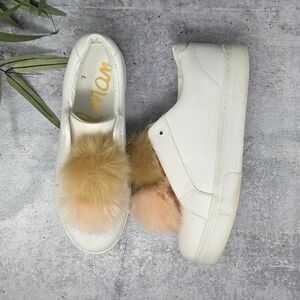 Sam Edelman | Leya White Platform Pom Pom Slip On Sneakers Size 9.5